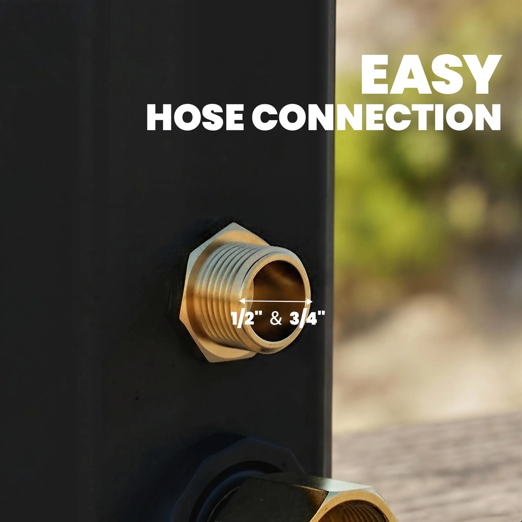 Outsunny Duș solar 35L, protecție anti-îngheț, 2 capete de duș, robinet pentru picioare | Aosom Romania