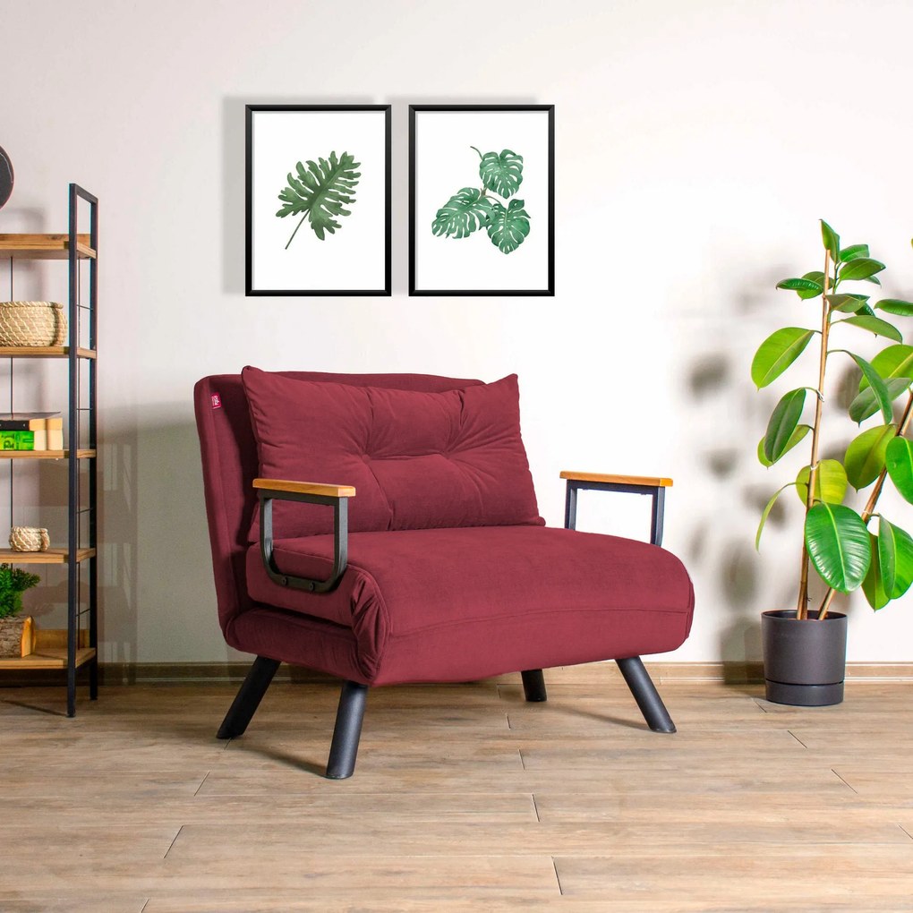 Fotoliu extensibil Sando Single - Maroon
