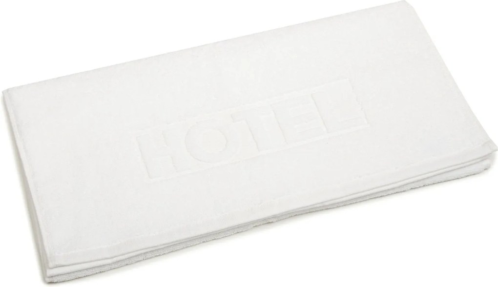 Prosop cu Imprimeu Hotel, Bumbac 100%, Super Absorbant, Dimensiune 140x70cm, Densitate 500gr, Culoare Alb