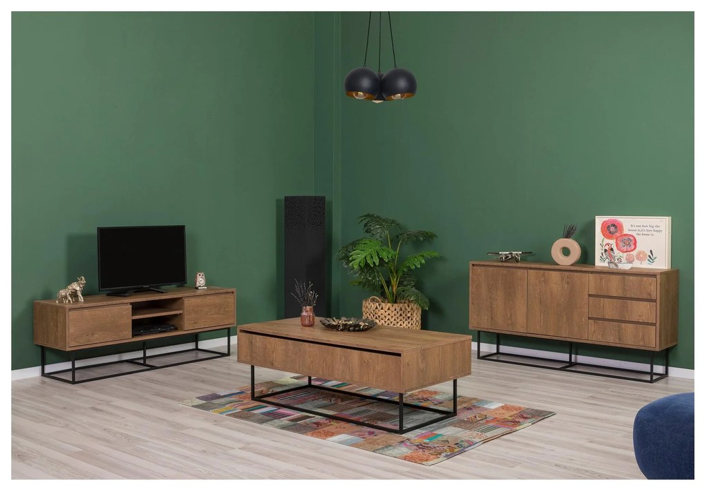 Set mobilier living Laxi 4 (nuc + negru). 1107127