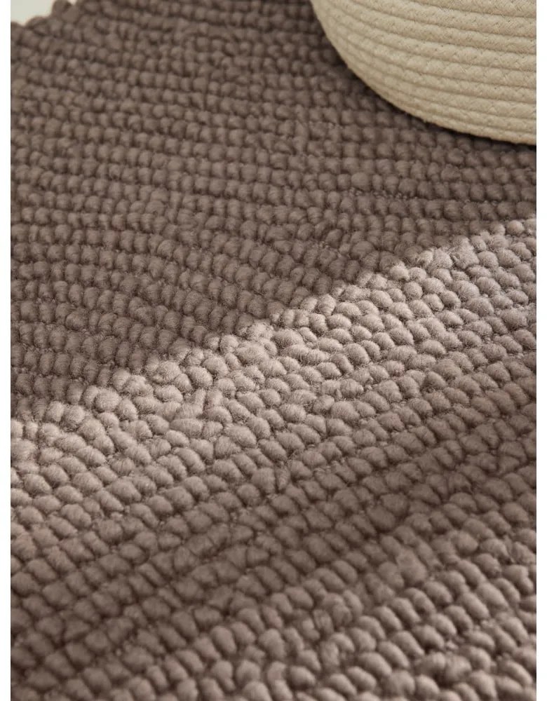Covor tip traversă taupe țesut manual din lână 80x200 cm Eleni Taupe – Hanse Home