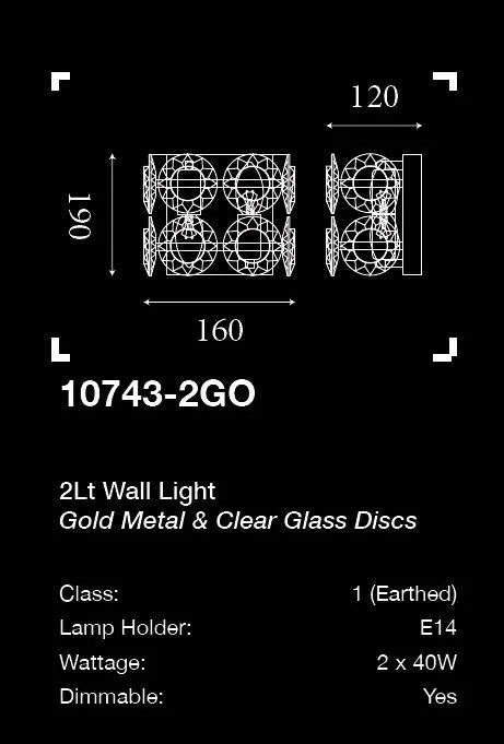 Aplica de perete design elegant Belle 2LT