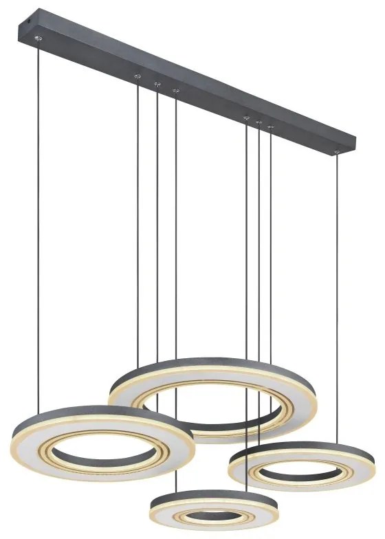 Lustra LED suspendata cu telecomanda design modern Blasius negru, alb 100cm