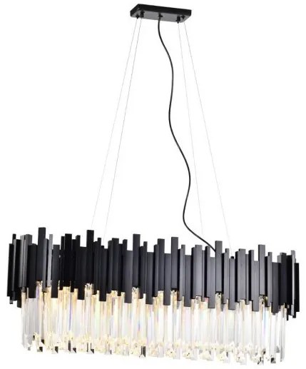 Candelabru Cristal Elit's, negru mat, 80x30 cm
