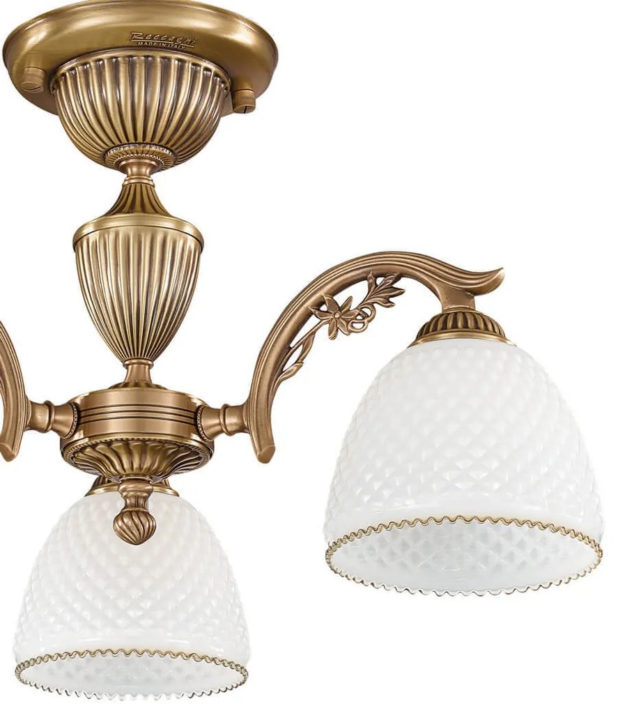 Lustra aplicata cu 3 brate clasic design italian din alama si sticla 8601 RA-PL. 8621/3
