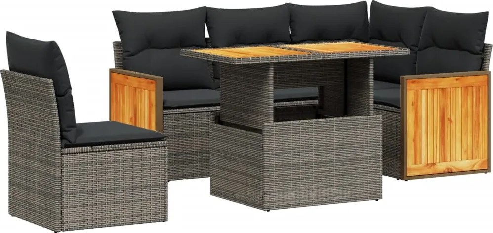 vidaXL Set canapele de grădină cu perne, 6 piese, bej, poliratan