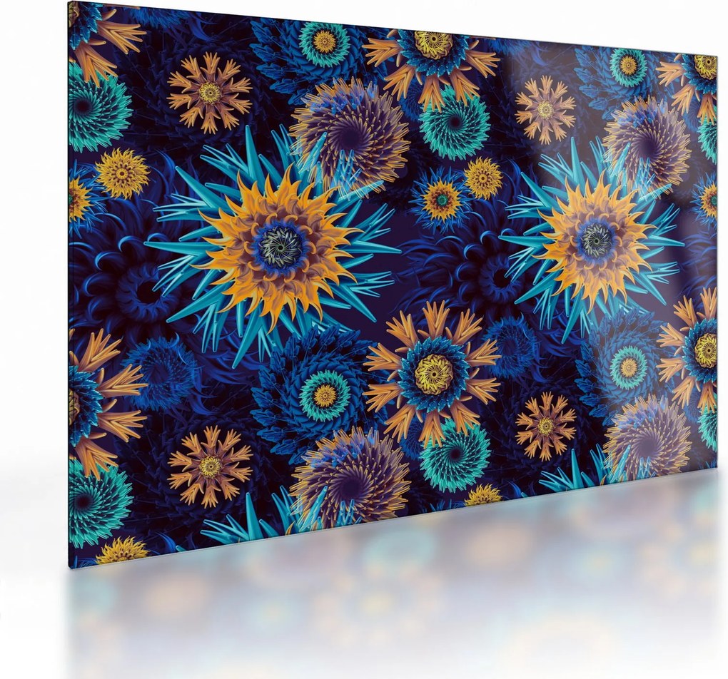 Tablou pe sticlă - 3D flori (70x50 cm)