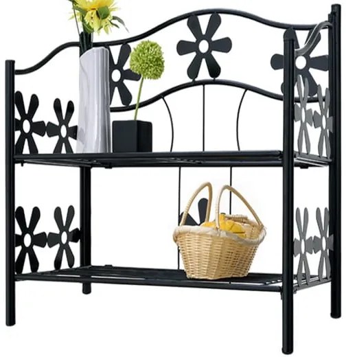 Deuba Raft metalic cu model de flori - 60x30x50 cm