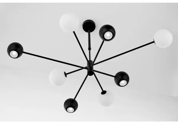 Lustră pe tijă Jupiter 1998 MOKA 4xGU10/10W/230V + 4xG9/10W/230V negru/alb