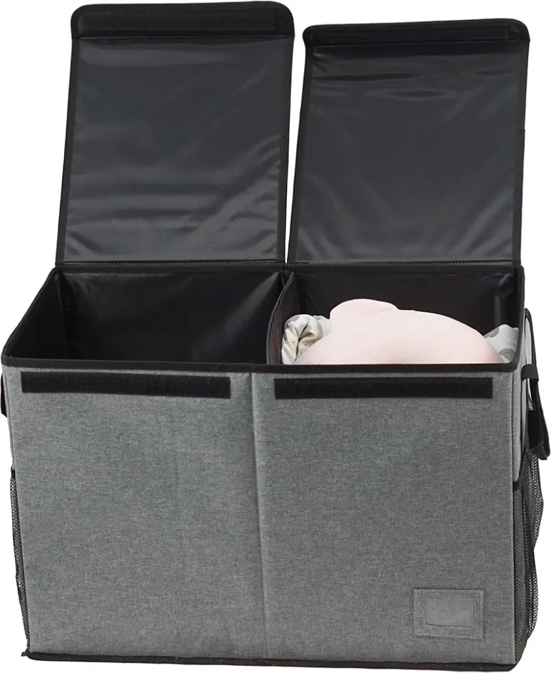 Cutie de depozitare pliabila, gri negru, DETER