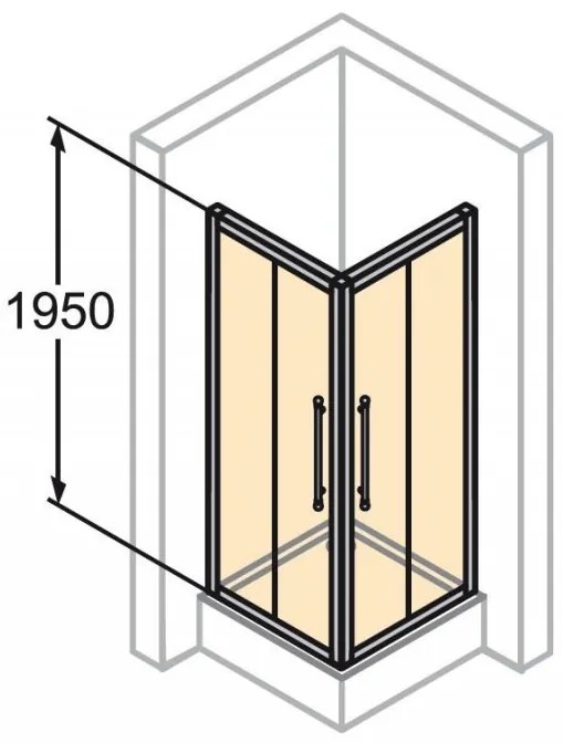 Cabina de dus patrata 90x90cm, usi glisante, sticla frozen, Huppe Enjoy Victorian, EV0101.031.345