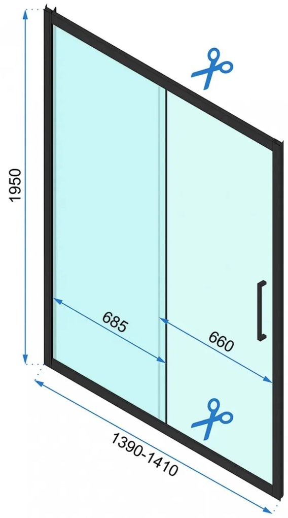 Usa de nisa culisanta Rea Rapid Slide 140 cm sticla 6 mm auriu