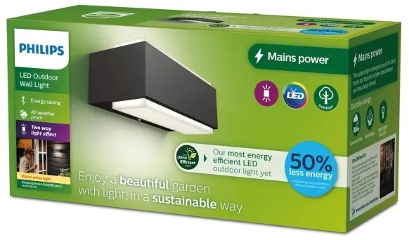 Aplică LED de exterior Philips STRATOSPHERE LED/3,8W/230V 2700K IP44
