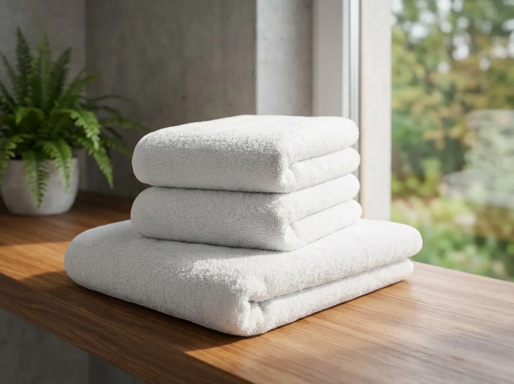 Prosop MONEA 70x140 cm alb, 100% bumbac