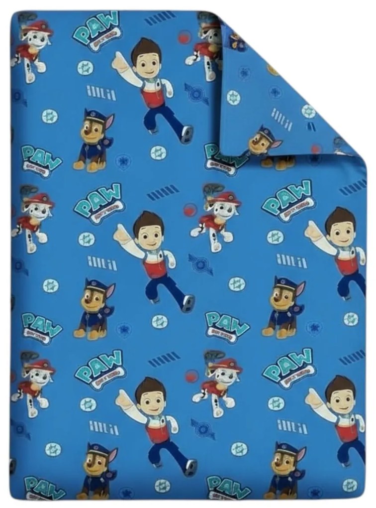 Pilota din bumbac ranforce cu Paw Patrol Blue pentru pat 2-8 / 2-12 ani - ASC6427968007614