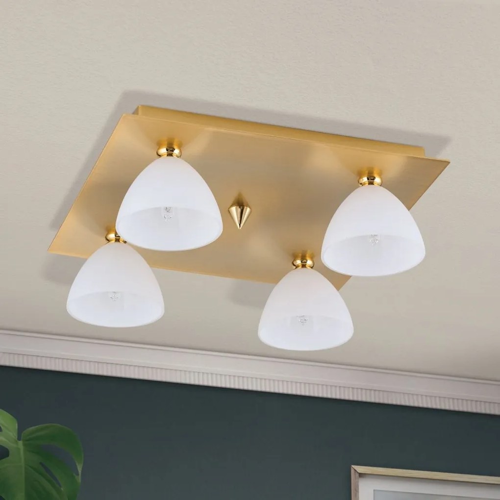 Plafoniera eleganta design modern OPALDESIGN 4L, auriu mat