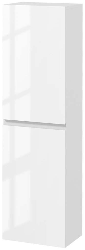kleankin Dulap coloană depozitare baie stil contemporan 2 compartimente polițe reglabile 35 x 25 x 120 cm alb lucios | Aosom Romania