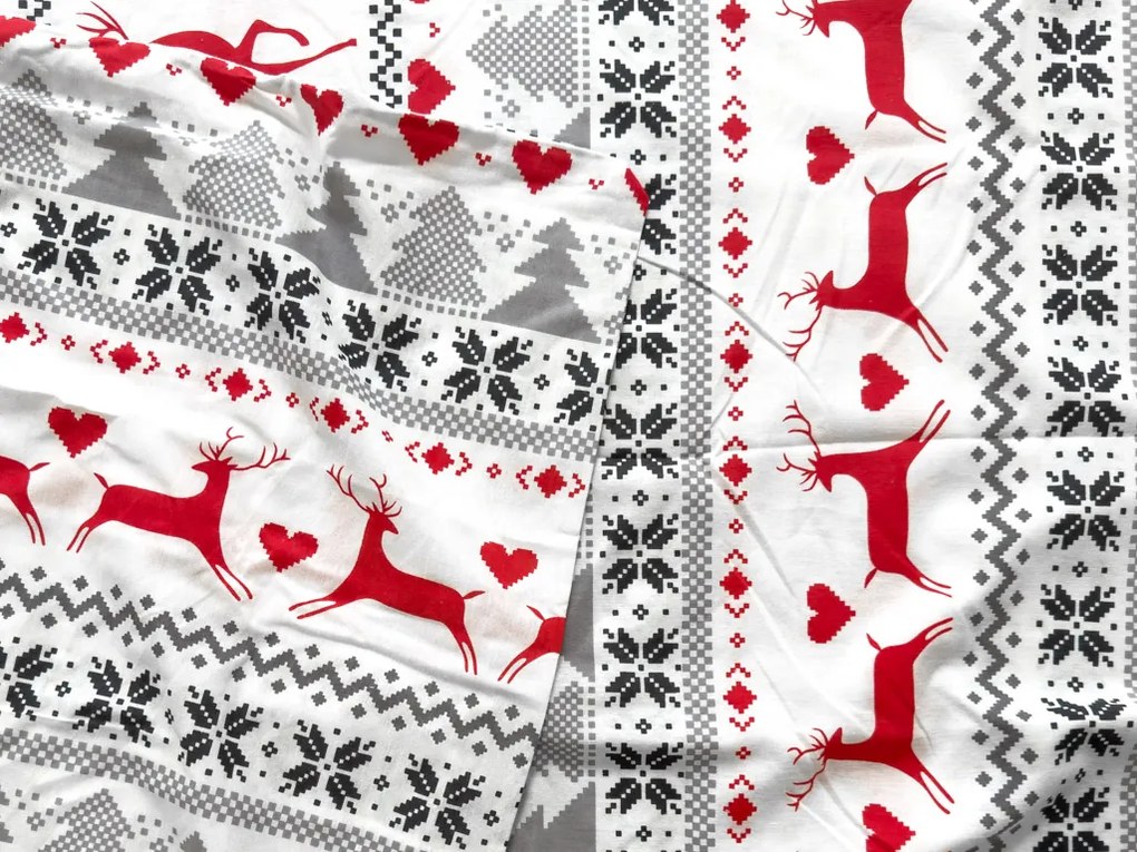 Lenjerie de pat din flanel DEER DREAMS albă Dimensiune lenjerie de pat: 2 buc 70 x 90 cm | 200 x 220 cm