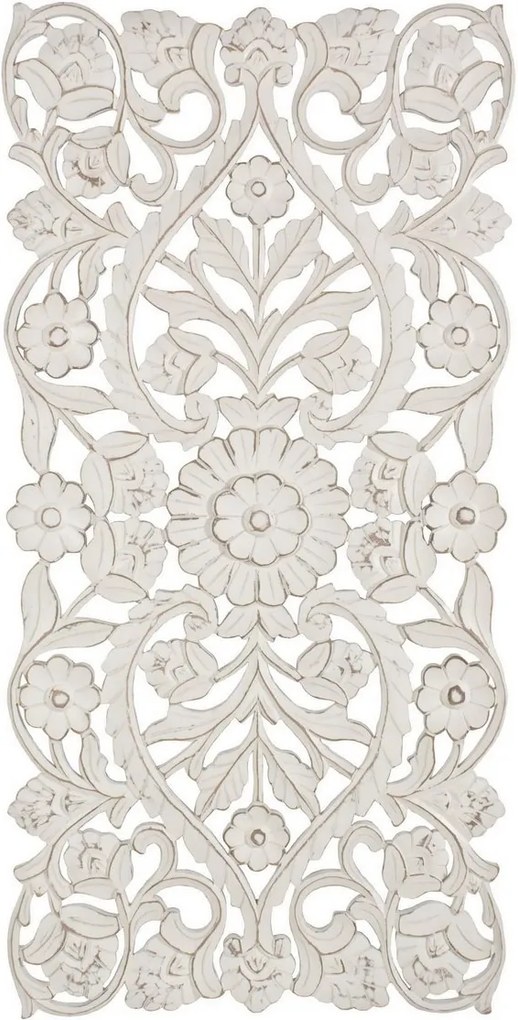 Decoratiune de perete din lemn alb antichizat Vishal 60 cm x 1.7 cm x 120 h