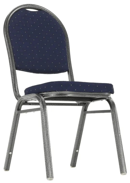 Scaun, rabatabil, textil albastru închis/gri cadru, JEFF 2 NEW