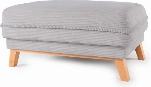 Taburet gri deschis cu tapițerie din catifea reiată Tori – Bonami Selection