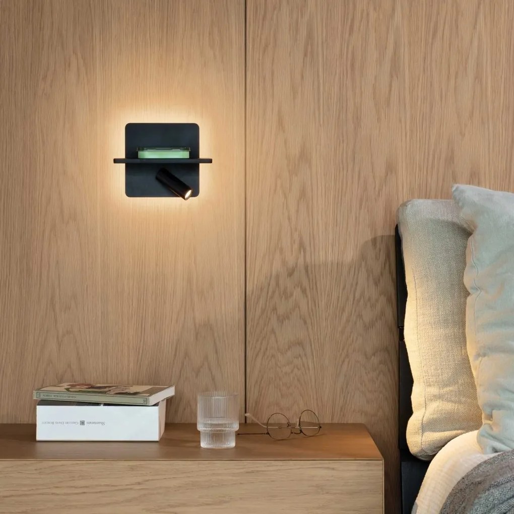 Aplica LED ambientala cu spot reglabil Piano ap neagra