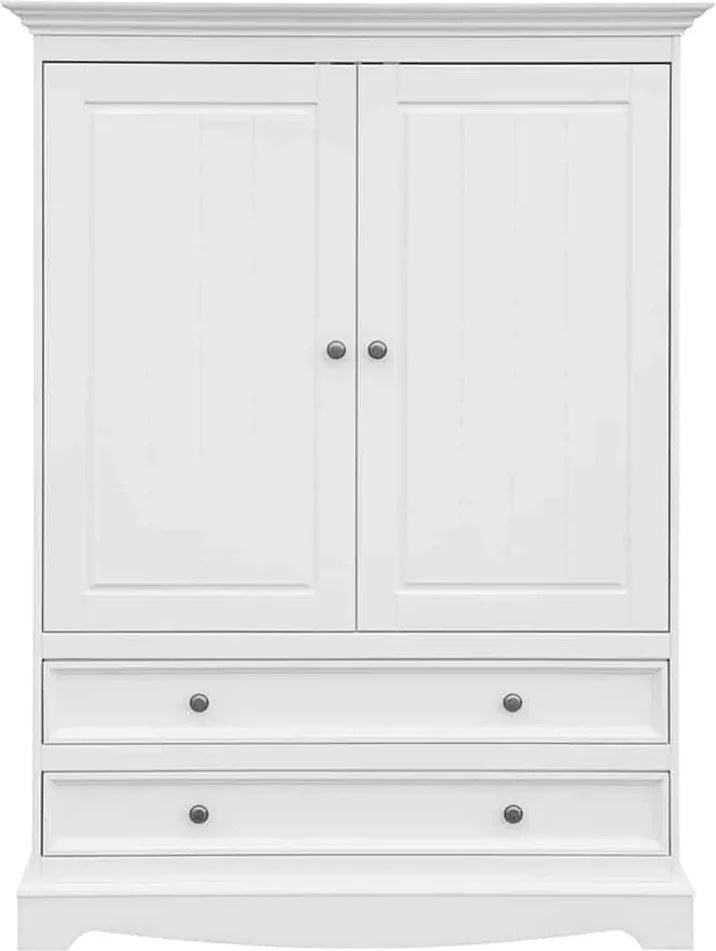 Dulăpior lemn masiv alb Linea, 108 × 45 × 147 cm