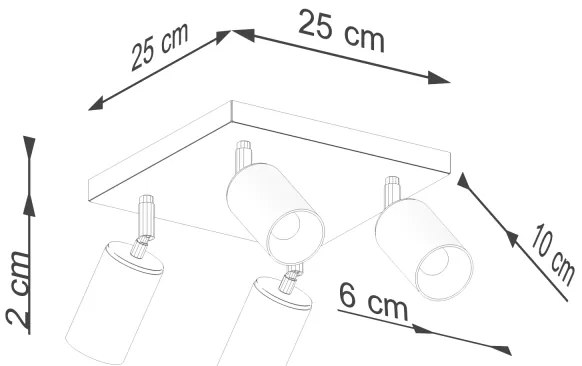 Spot Sollux SL.1370 WINX 4xGU10/10W/230V negru/crom