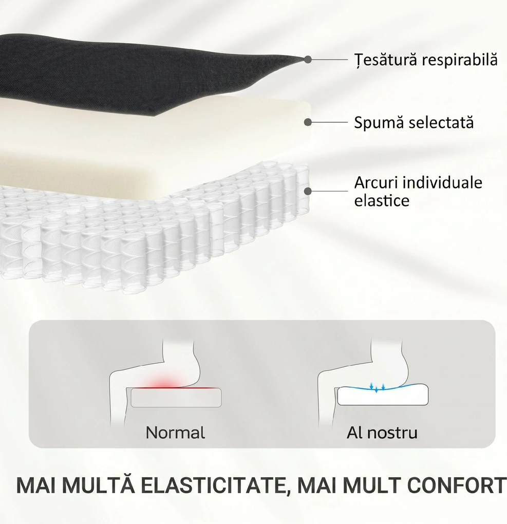 HOMCOM Fotoliu Reclinabil Fino a 155° Con Suport pentru Picioare In Material Textil Negru | Aosom Romania