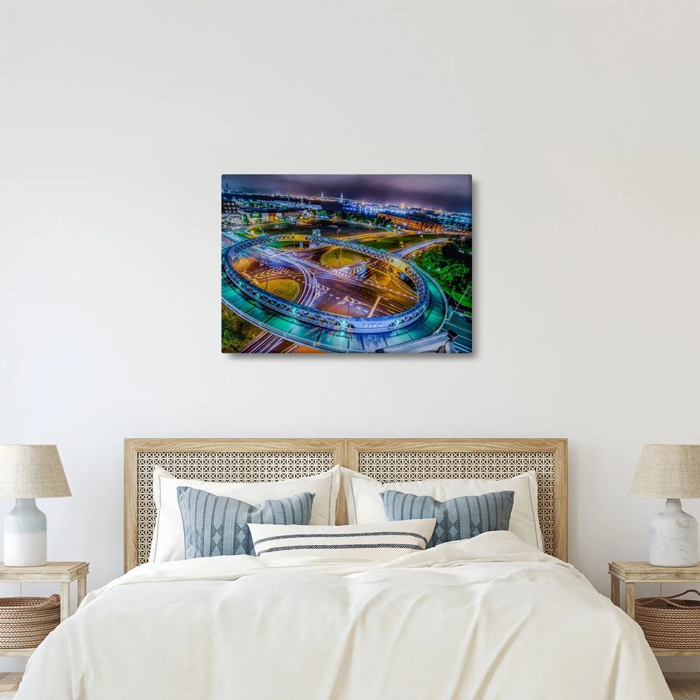 Tablou panorama orașului nocturn (70x50 cm)