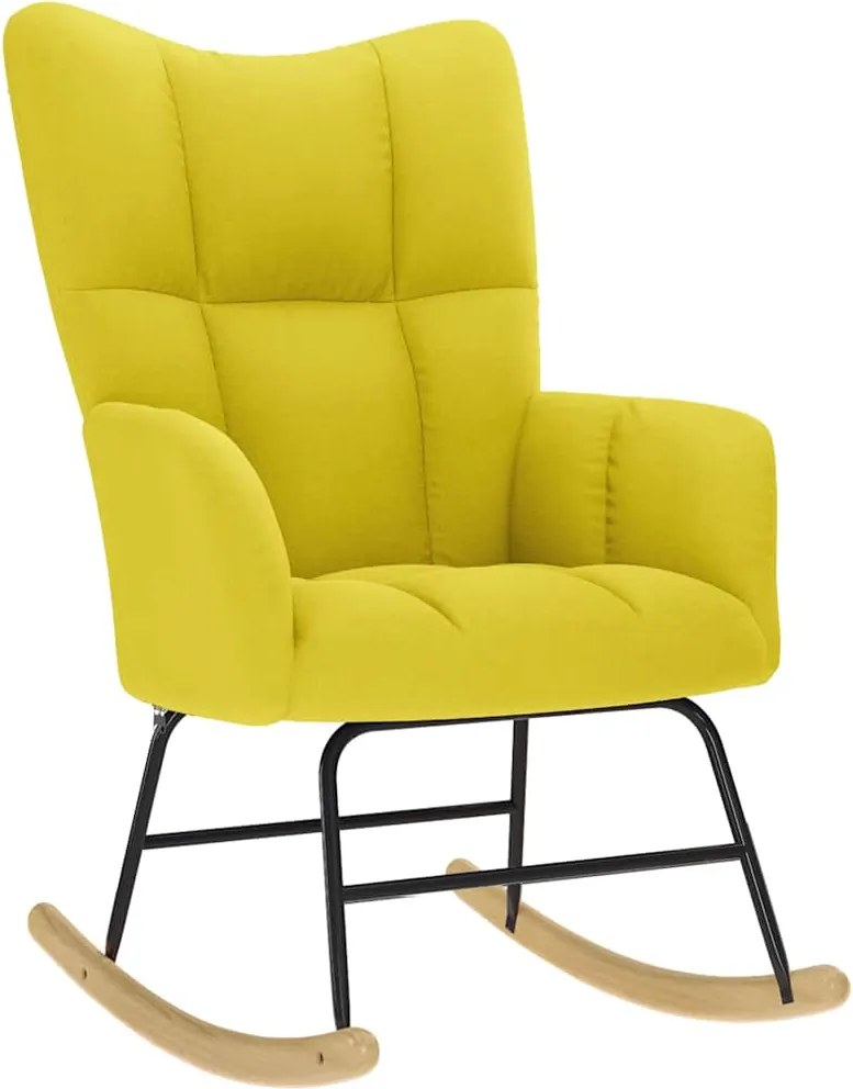 vidaXL Scaun balansoar din material galben deschis