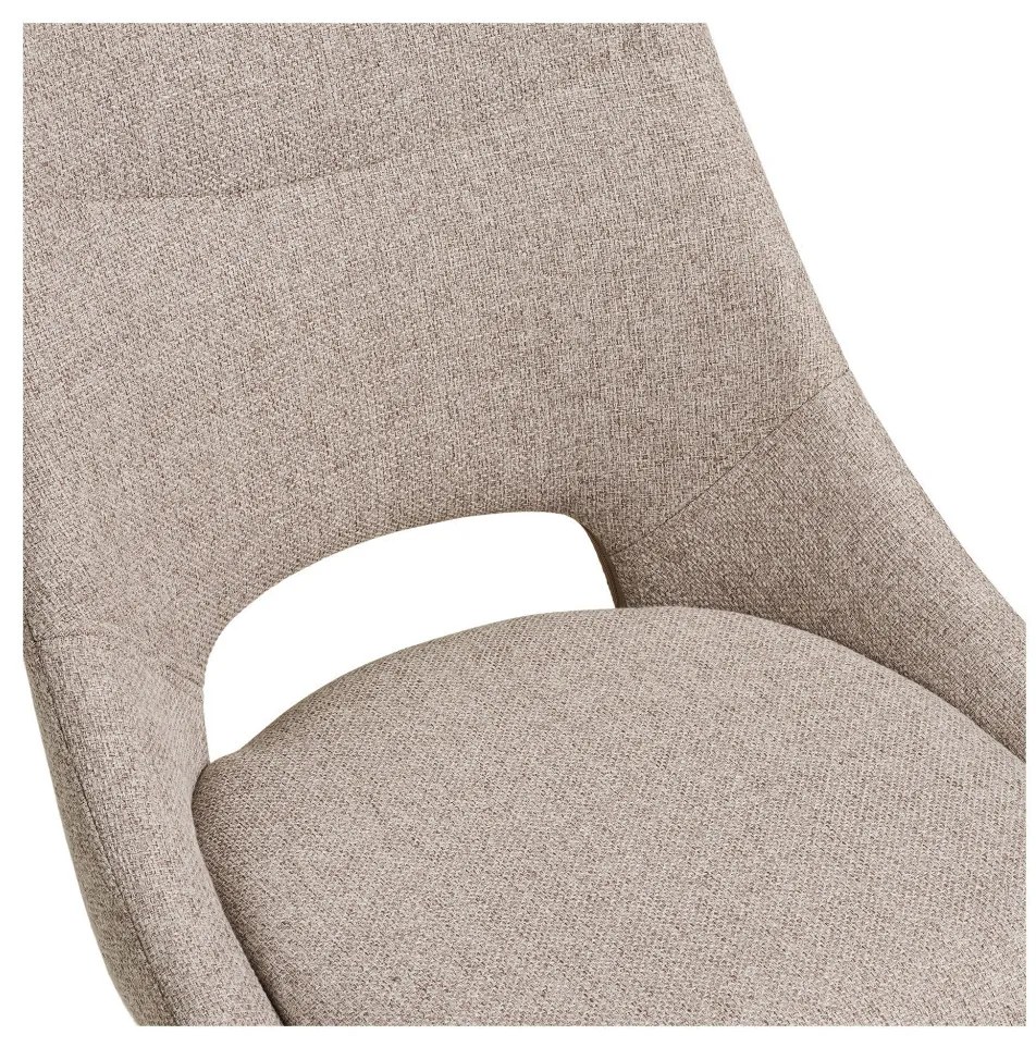 Scaun de dining Dokka cu rotire, culoare nisip, picioare negre