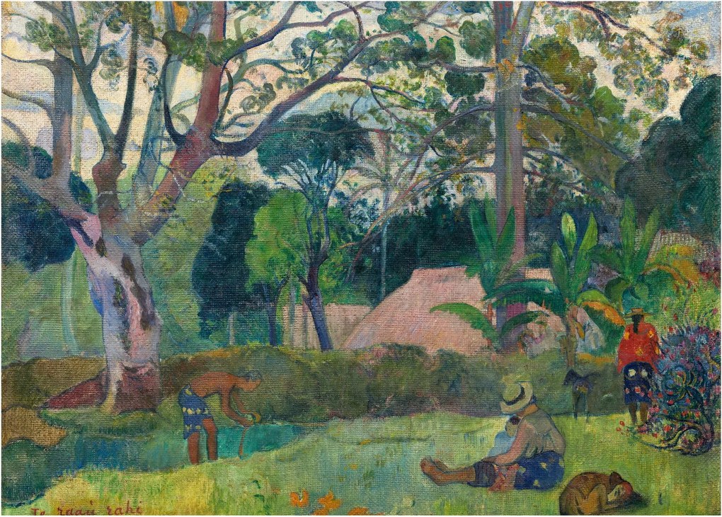 Tablou pe sticlă - Paul Gauguin, Te raau rahi (The Big Tree), reproducere (70x50 cm)