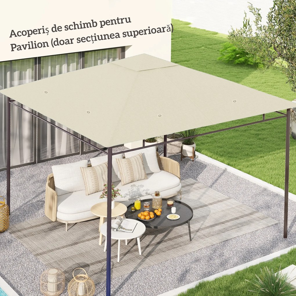 Outsunny Tetto di Ricambio Telo Sostitutivo per Gazebo Traspirante 3x3m | Aosom Romania