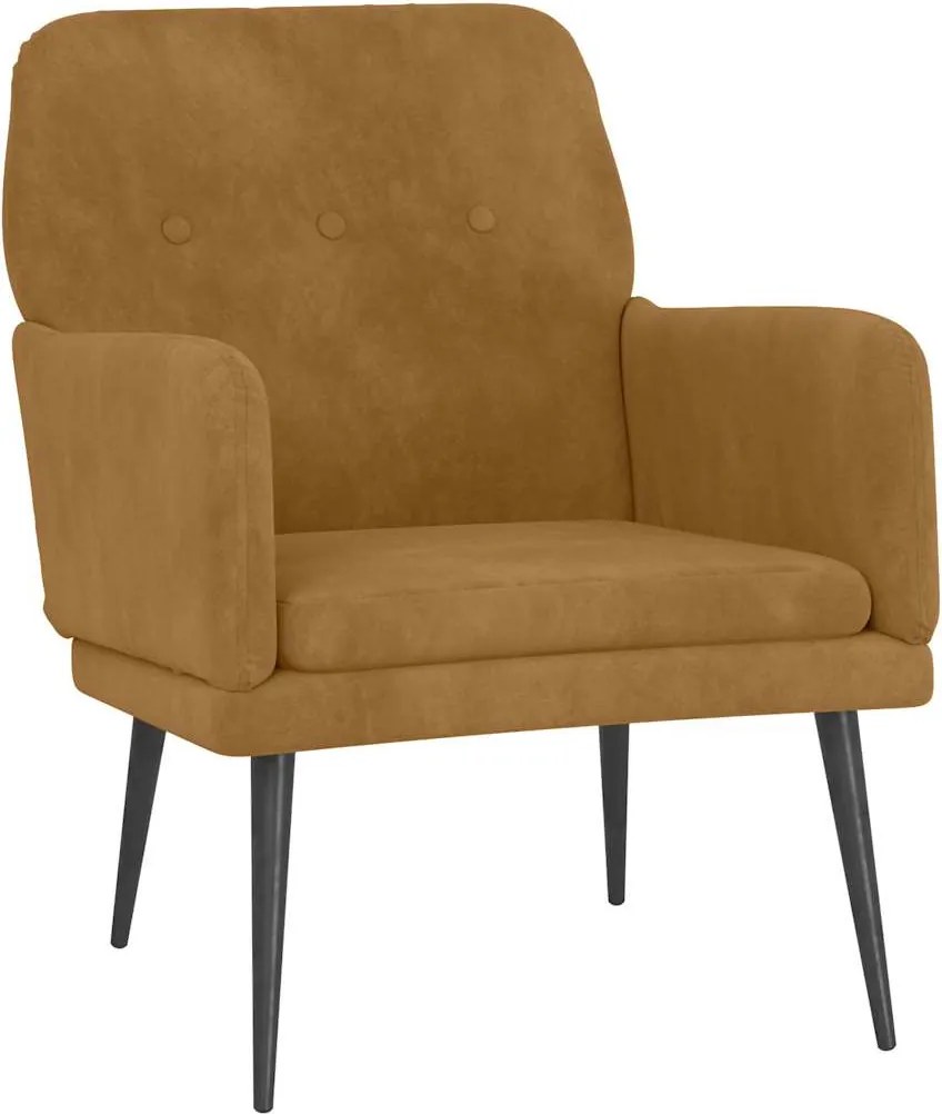 vidaXL Fotoliu, maro, 62x79x79 cm, catifea