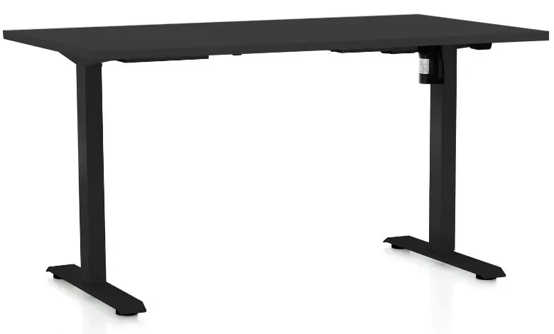 Masa inaltime reglabila OfficeTech A, 120 x 80 cm, bază neagră, negru