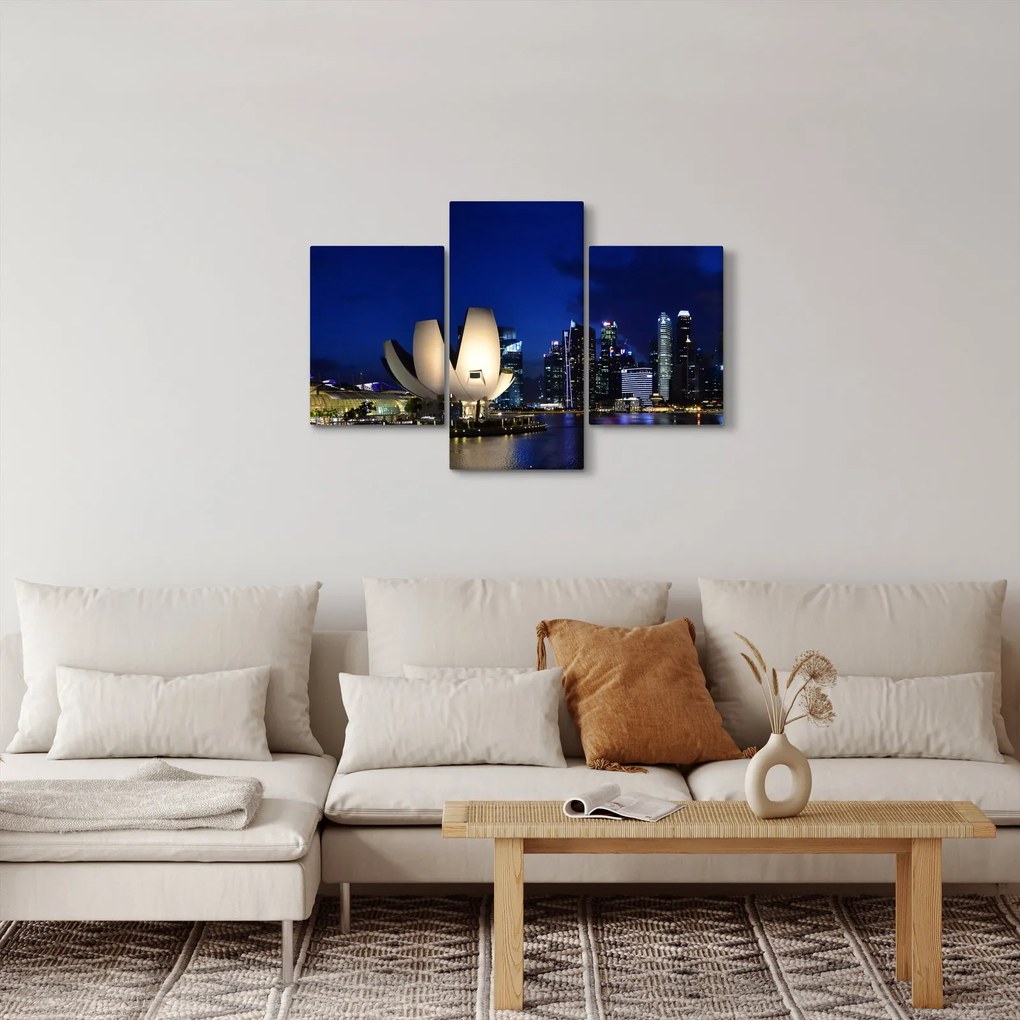 Tablou Singapore nocturn (90x60 cm)
