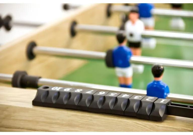 Fotbal de masă Belfast, 121x101x79 cm, pliabil, lemn deschis