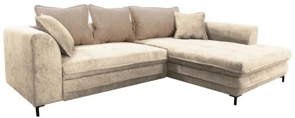 Colțar extensibil LAGOA, formă în L, cu spațiu de depozitare, dreapta, bej/maro