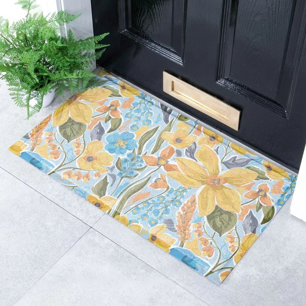 Covoraș de intrare din PVC 40x70 cm Flowers – Artsy Doormats