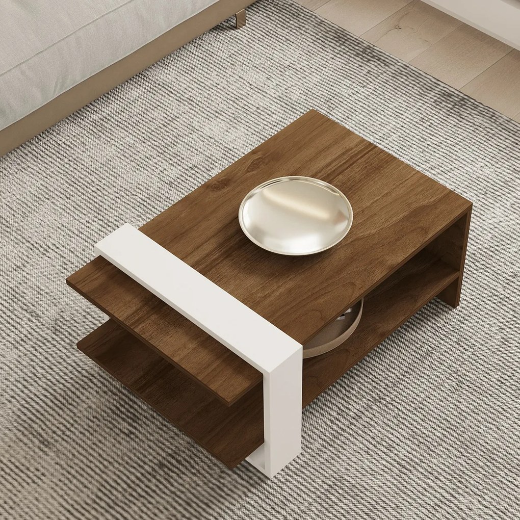 Masă de cafea Gaye Walnut White