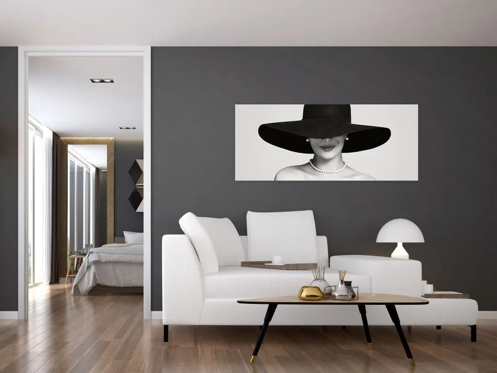 Tablou - Femeia cu pălărie (120x50 cm)