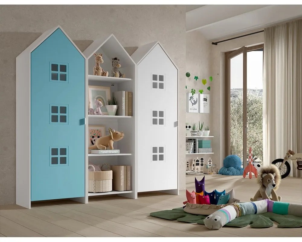 Șifonier de copii deschis alb/albastru 173x171,5 cm CASAMI BRUGES – Vipack