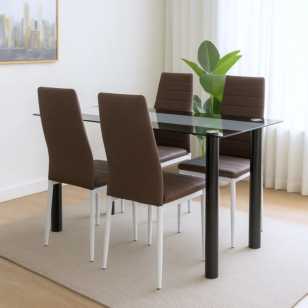 Norman 4+1 set de sufragerie maro