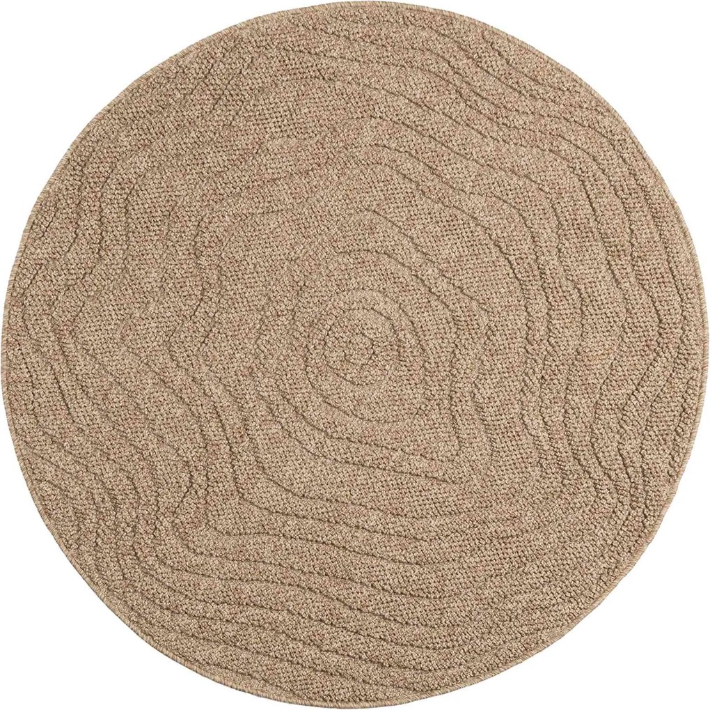 vidaXL Covoare de zonă Moiré Rotund AGIRA natural Ø 200 CM Poliester