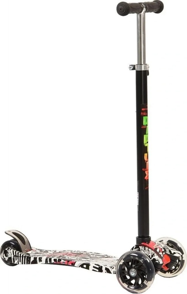 Trotineta copii cu roti luminoase NOVOKIDS Street Challenger, 3 roti, maner reglabil pe inaltime,maxim 40 kg, roti silicon,frana picior, design