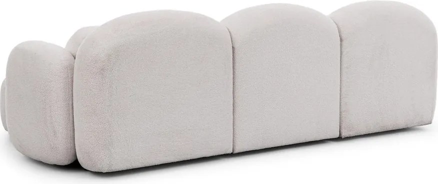 Colțar crem cu tapițerie din țesătură bouclé (cu colț pe partea dreaptă/cu șezlong) Orbit – Ropez