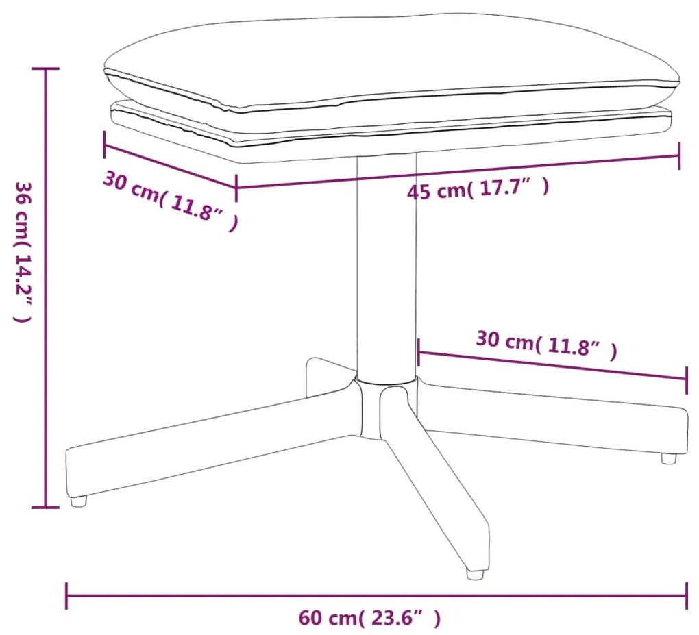 Scaun de relaxare cu taburet, cappuccino, piele ecologica Cappuccino