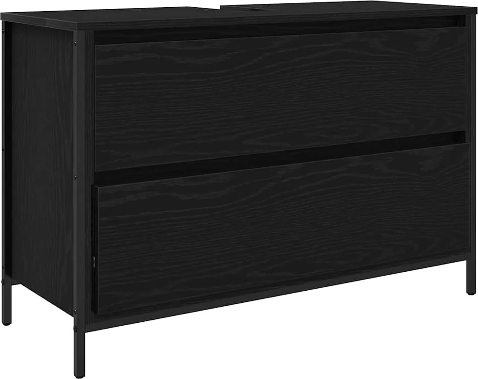 vidaXL Dulap pentru baie cu sertare Stejar negru 90x34,5x60 cm