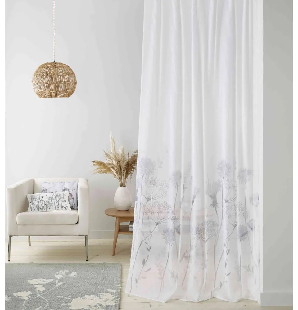 Perdea albă 122x140 cm Meadowsweet Floral - Catherine Lansfield